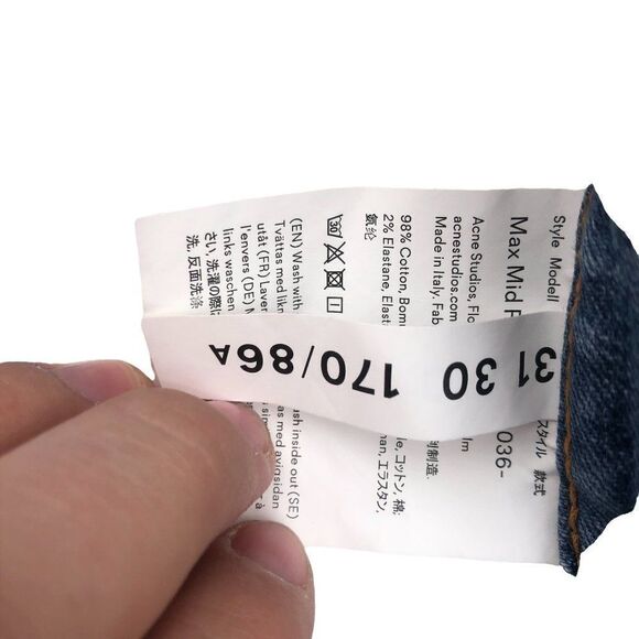 Acne Studios Jeans Size 31 Max Mid Ripped DESIGNER DENIM Acne Jeans Blue - Picture 13 of 13